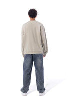 Washed Blue Wide-Leg Logo Jeans